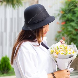 کلاه شهرزادی لبه کوتاه مشکی